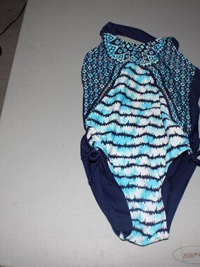 Blue 1 Pcs Justice Swimsuit Size 8